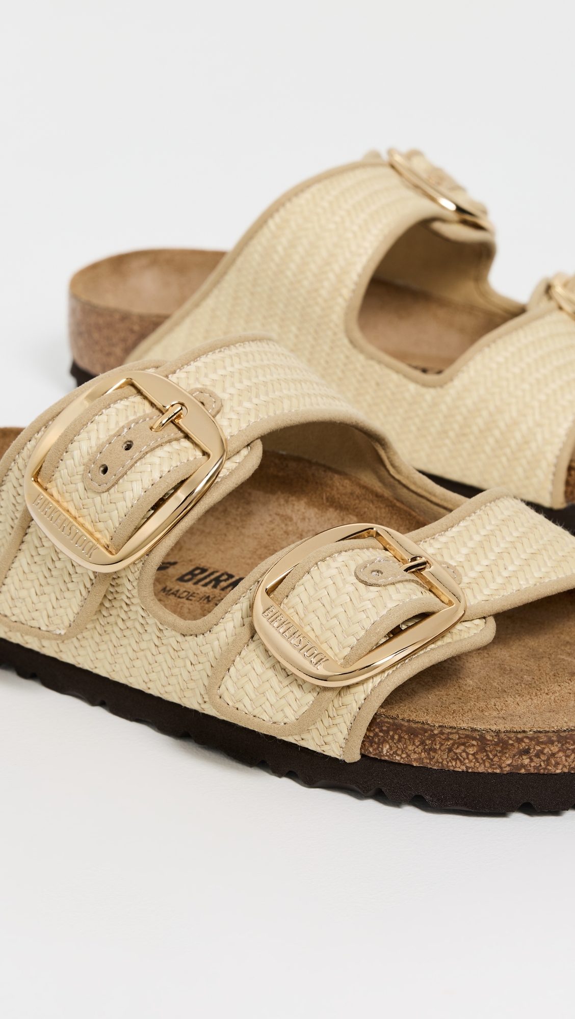 Arizona Big Buckle Raffia Sandals Natural