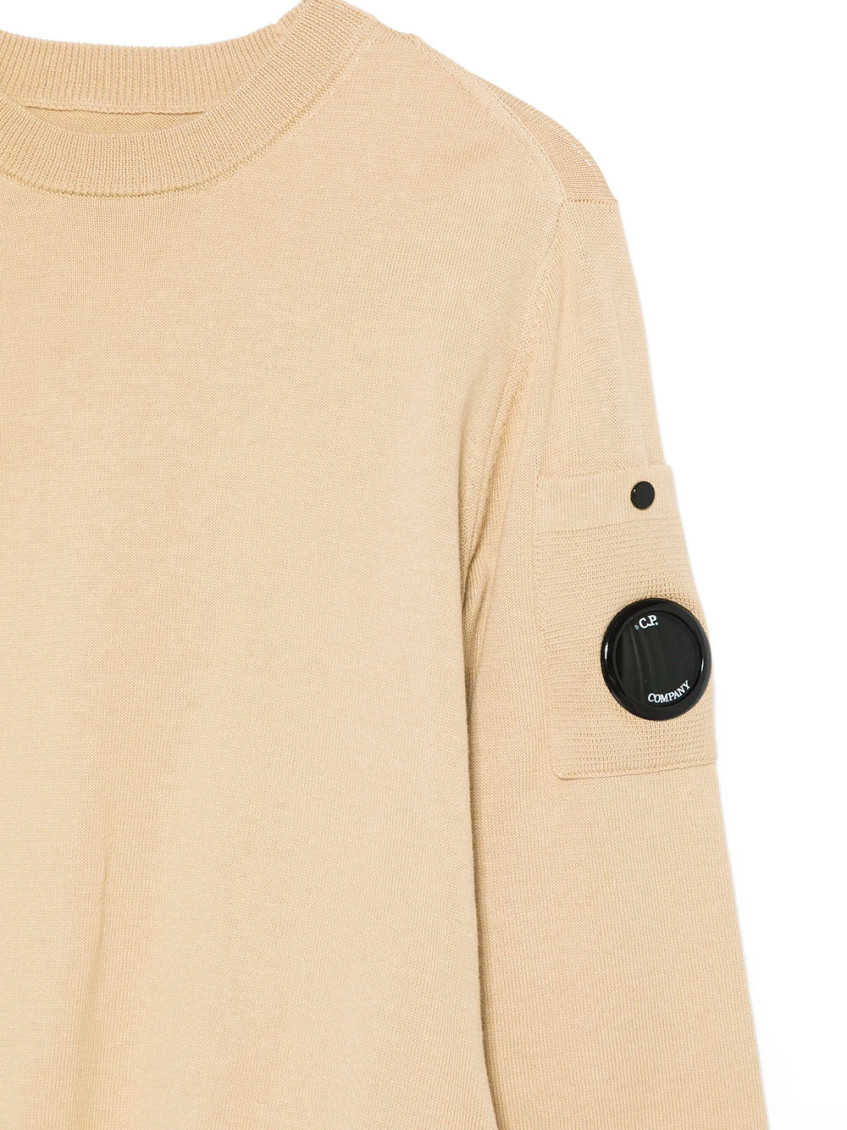 Boys Light Sand Solid Sweater