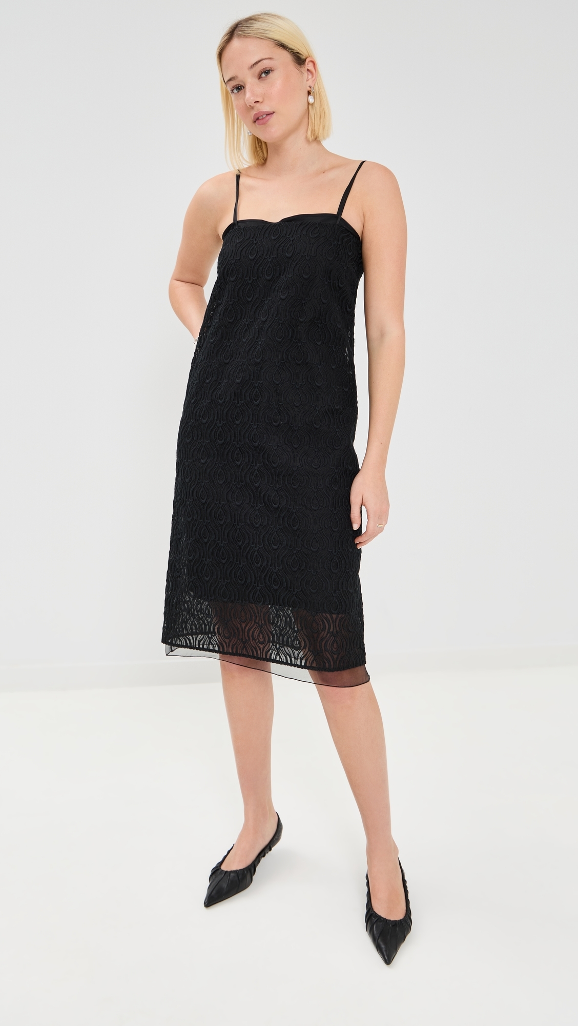 Embroidered Dress Black