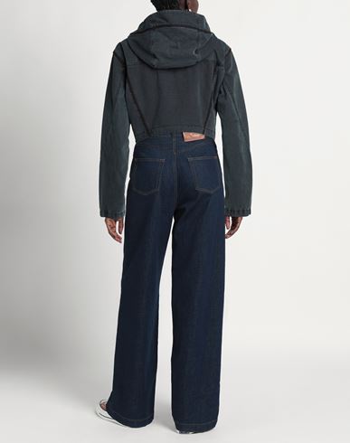 Woman Jacket Charcoal Size 3 Cotton, Polyurethane