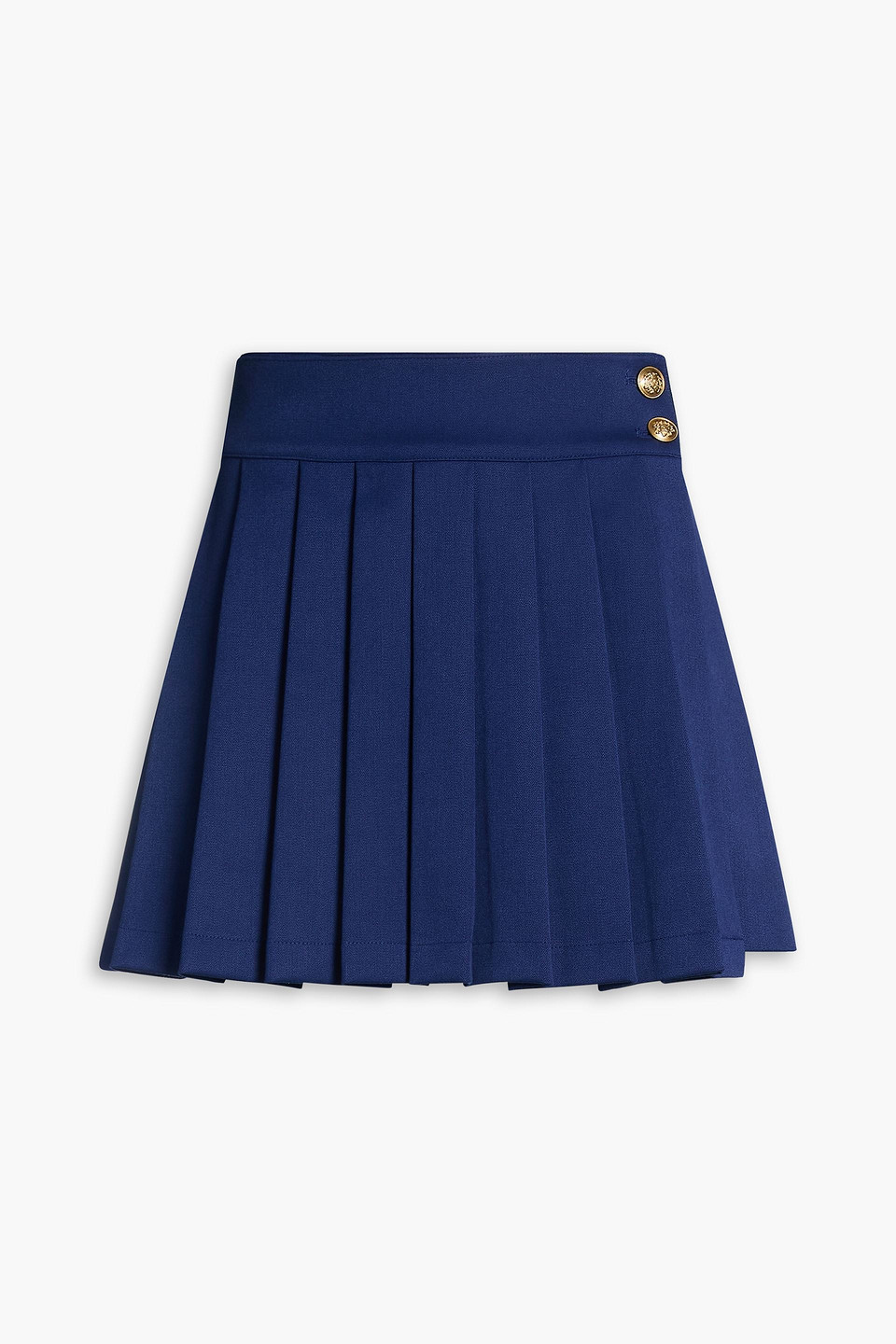 Alice Olivia - Noah wrap-effect pleated crepe mini skirt - Blue - US 10