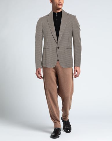 Man Blazer Dark brown Size 40 Polyester, Viscose, Elastane