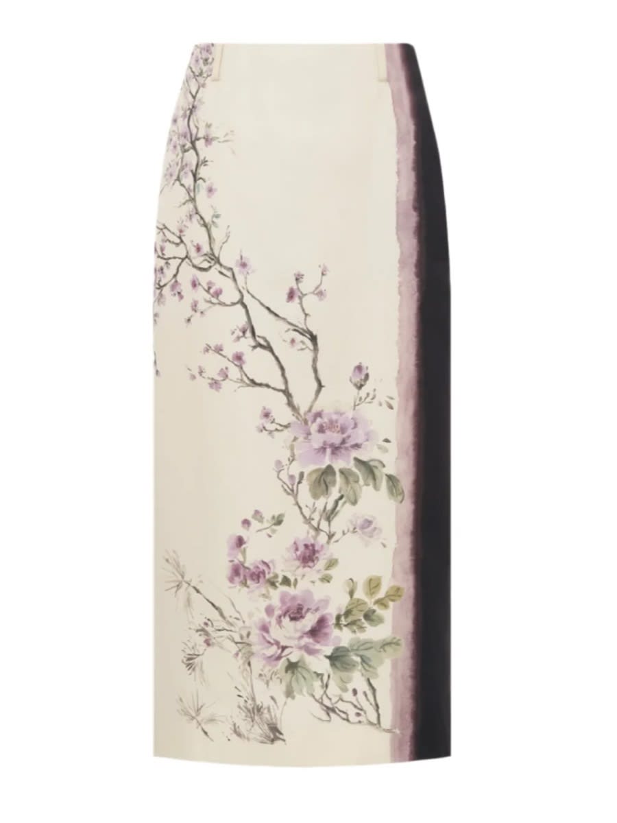 Printed Midi Skirt
