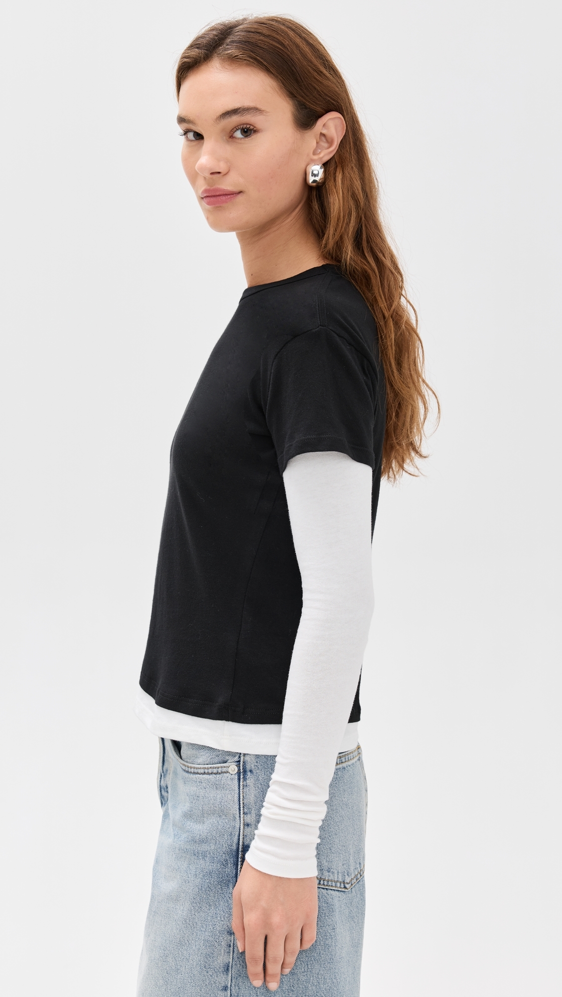 Rory Layered Long Sleeve Black and White