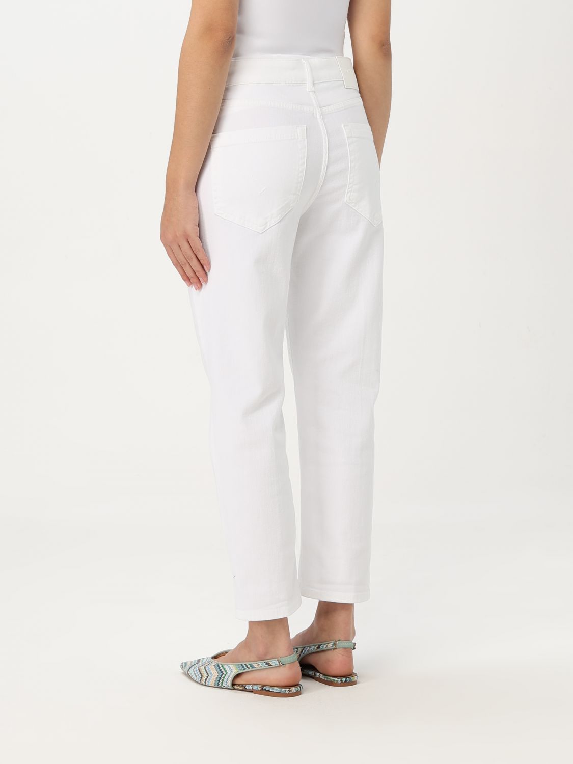 Cropped denim jeans - White