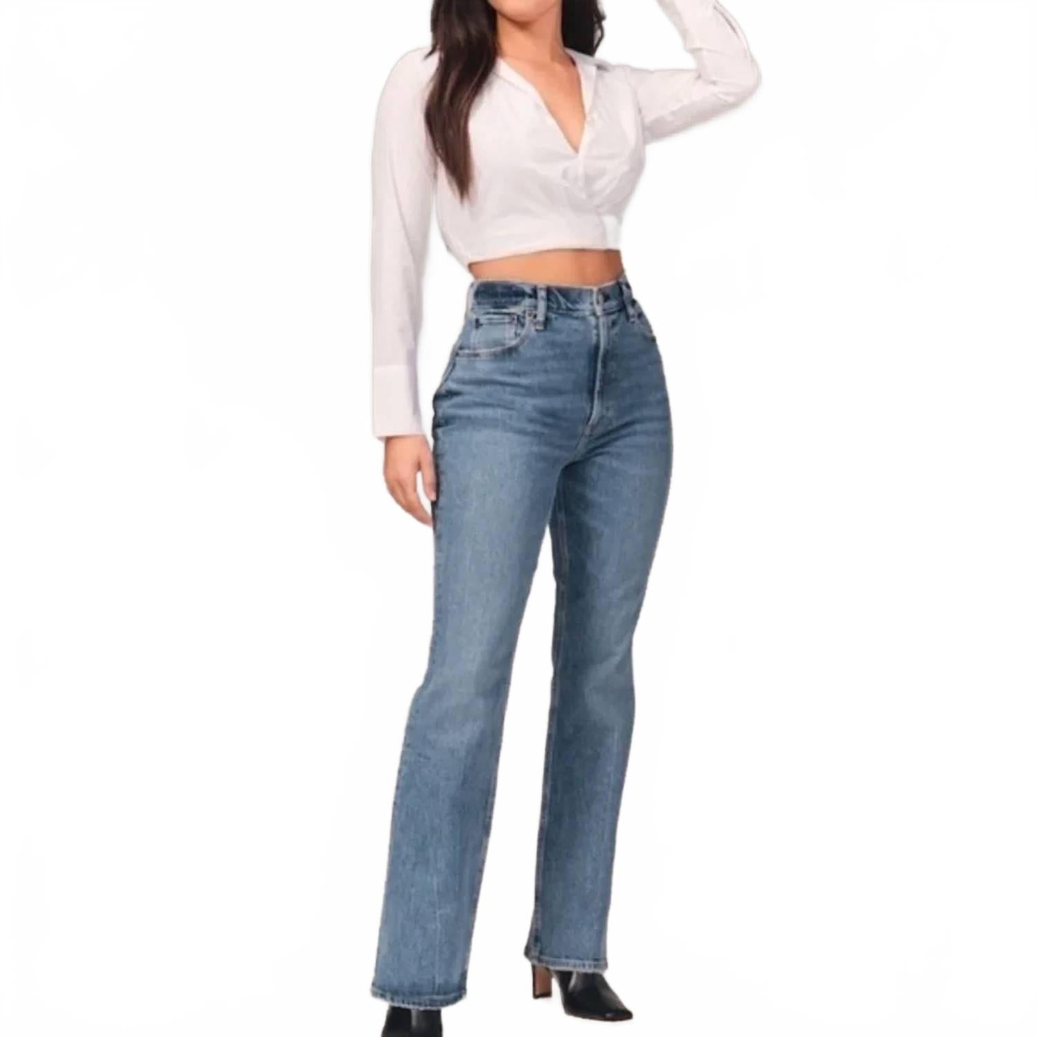 Ultra High Rise Vintage Flare Jeans In Blue