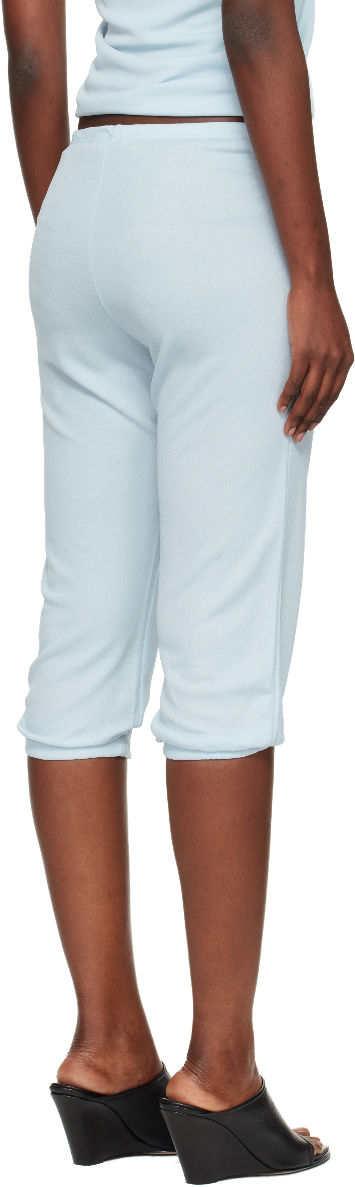 Blue Double Face Crêpe Jersey Dance Corsaire Lounge Pants
