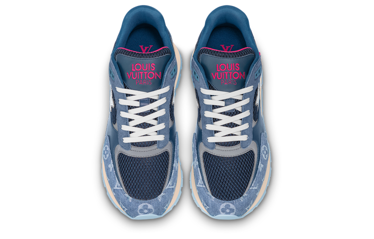Run Away Sneakers 'Blue Monogram with Pink'
