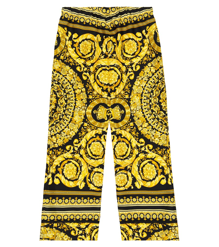 Barocco wide-leg silk twill pants