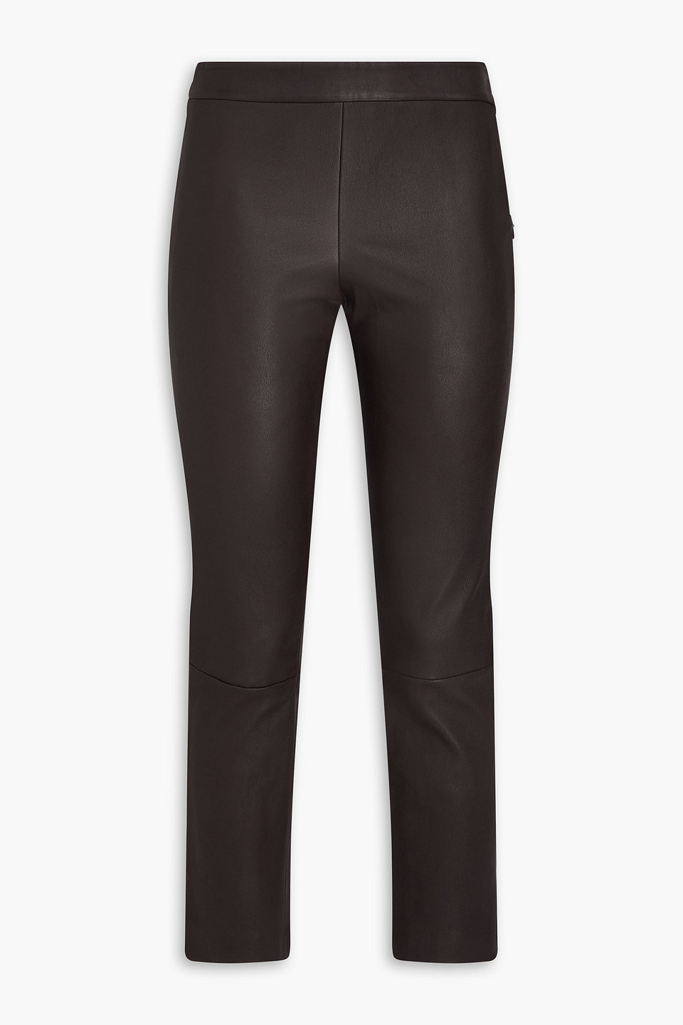 Leather kick-flare pants - Brown - US 2
