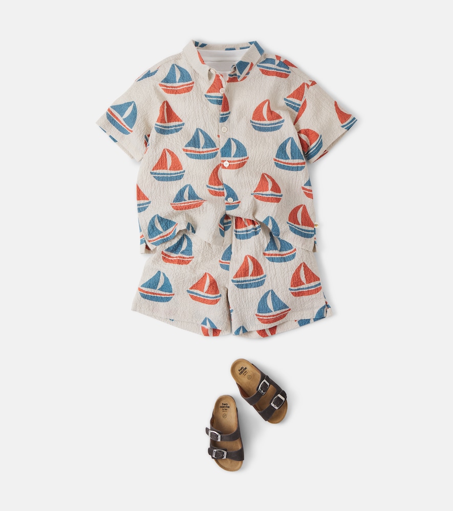 Konges Sløjd Elliot printed cotton seersucker shirt