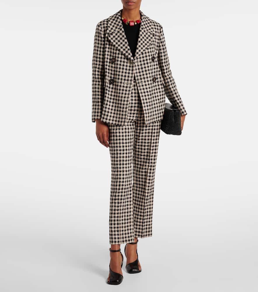 Daisy gingham cropped straight pants