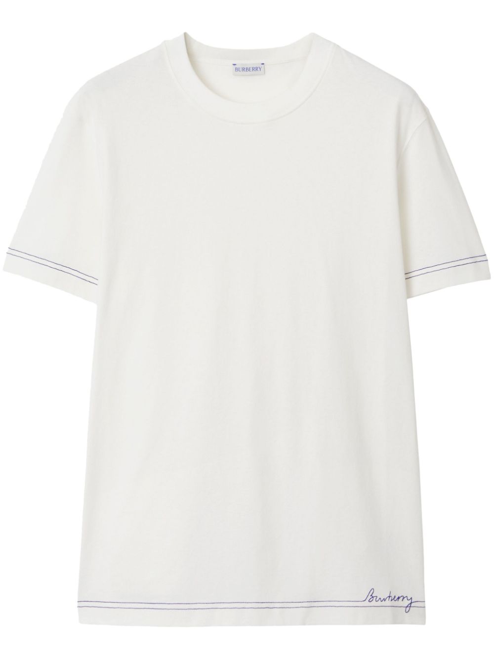 Logo-embroidered organic cotton T-shirt - White