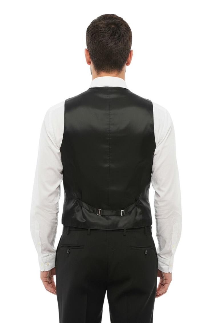 Charcoal Grey Solid Waistcoat