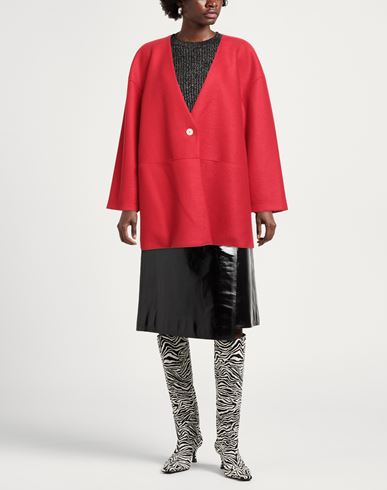 Woman Coat Red Size 6 Virgin Wool