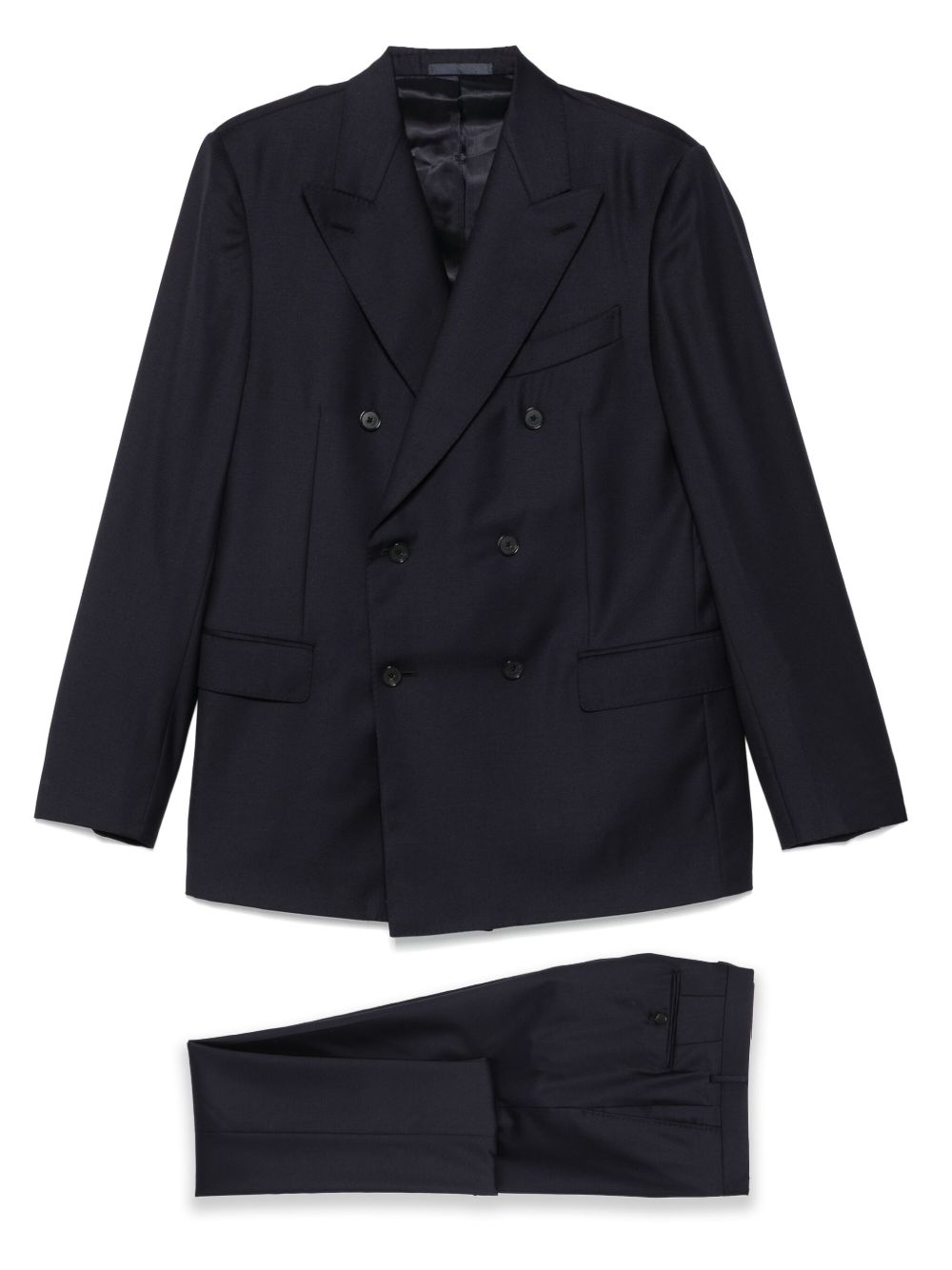 Double-breasted wool suit - Blue