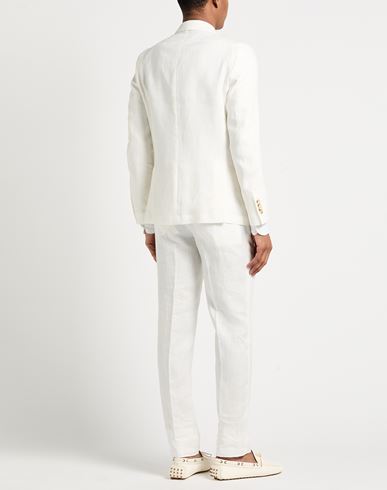 Man Suit White Size 38 Linen