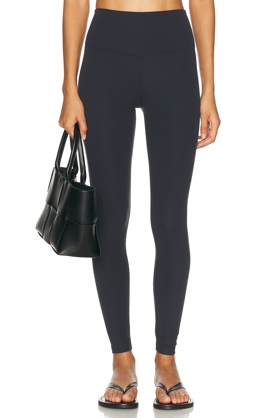 Splits59 Airweight Rib High Waist 7/8 Legging in Black - Black. M also in L