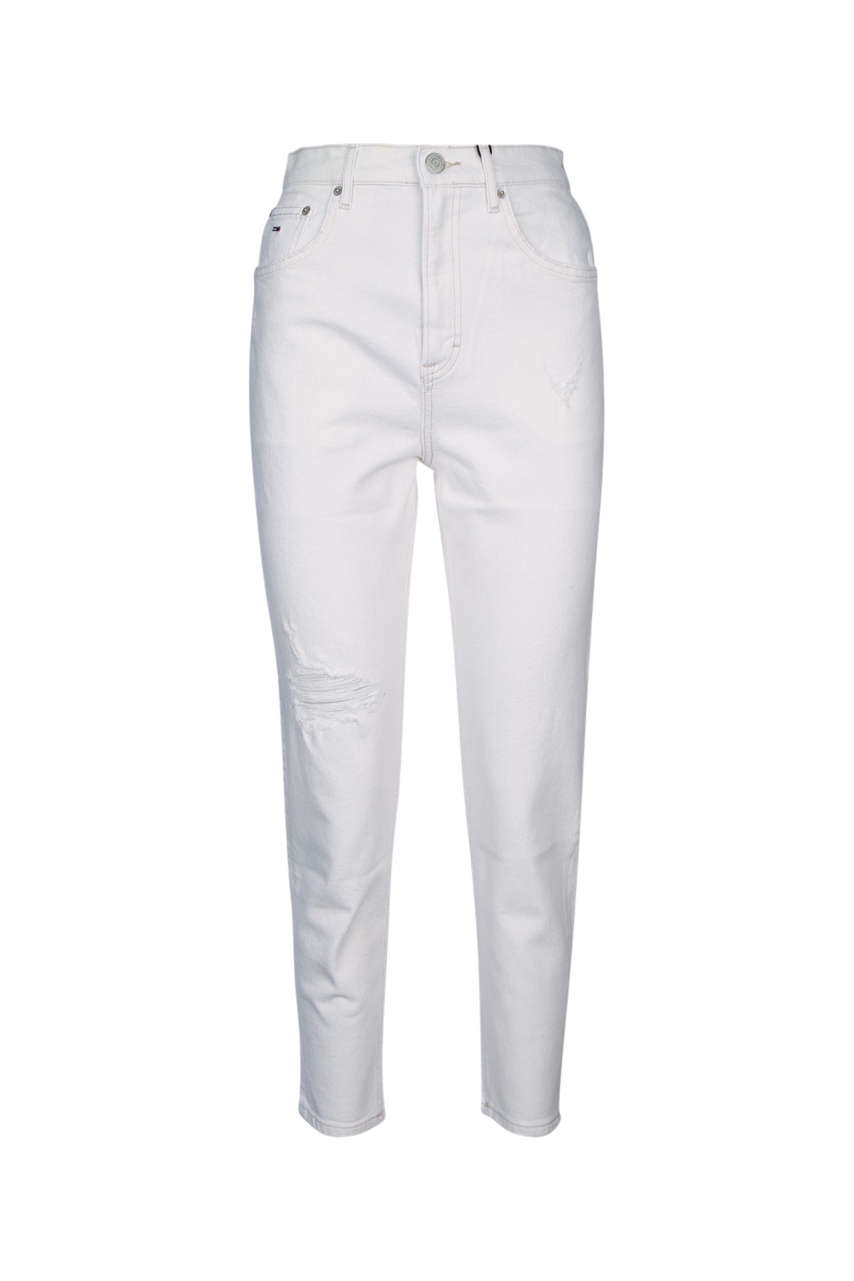Distressed Regenerative Cotton Jeans — White