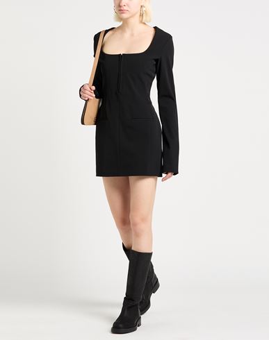 Woman Mini dress Black Size 8 Polyester, Wool, Elastane
