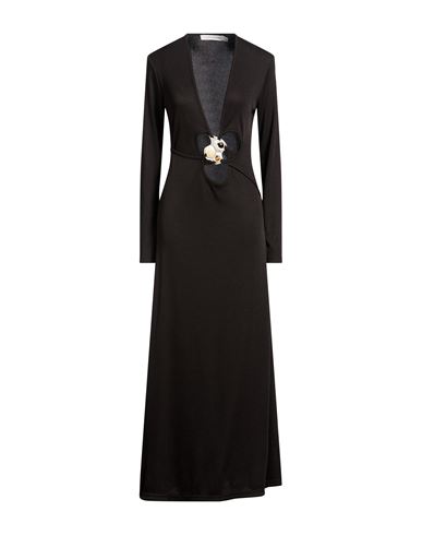 Woman Maxi dress Black Size 10 Polyester, Elastane