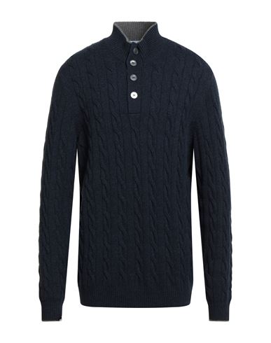 Man Turtleneck Navy Size 36 Virgin Wool, Viscose, Cashmere