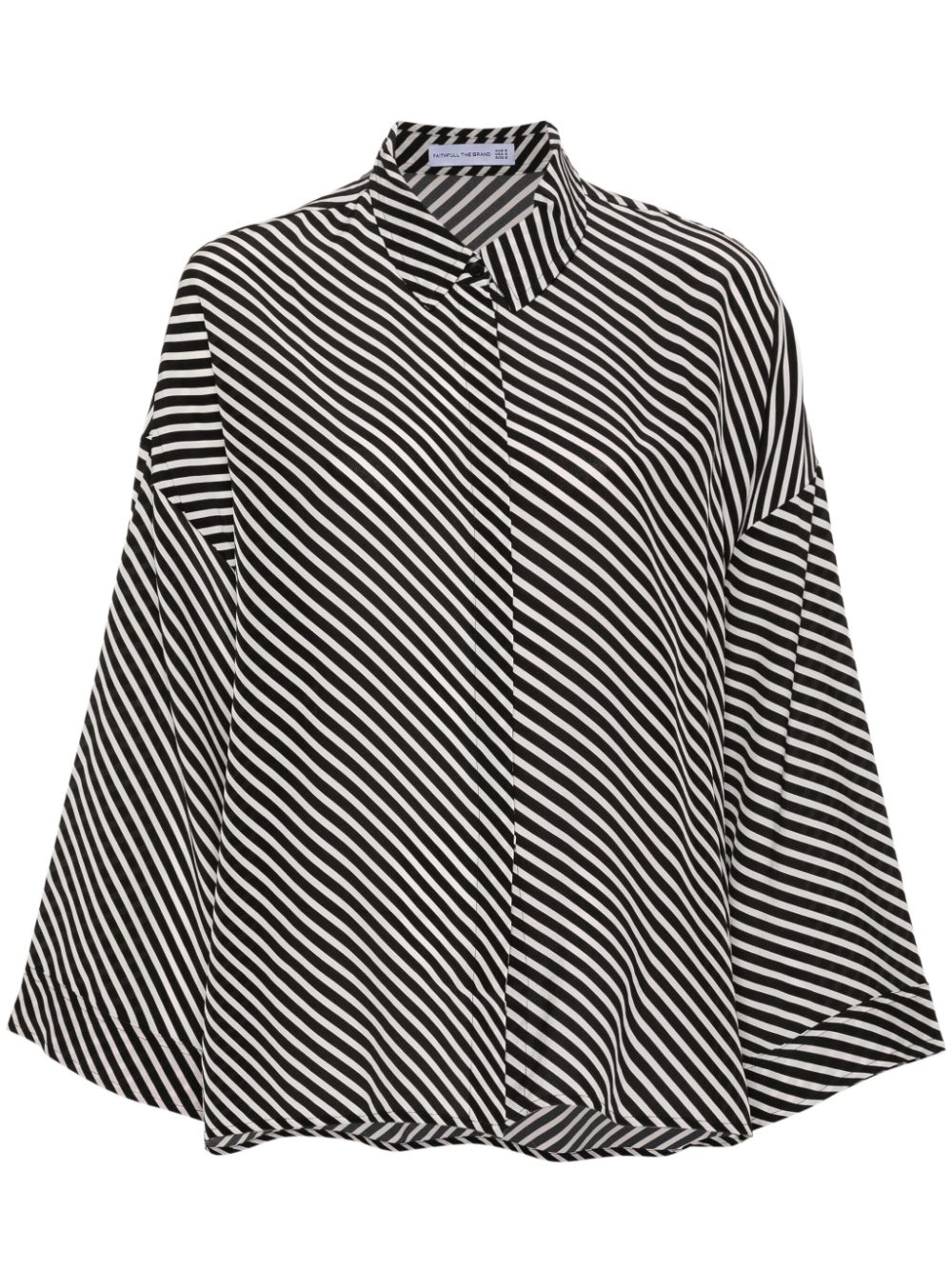 Amici striped silk shirt - Black