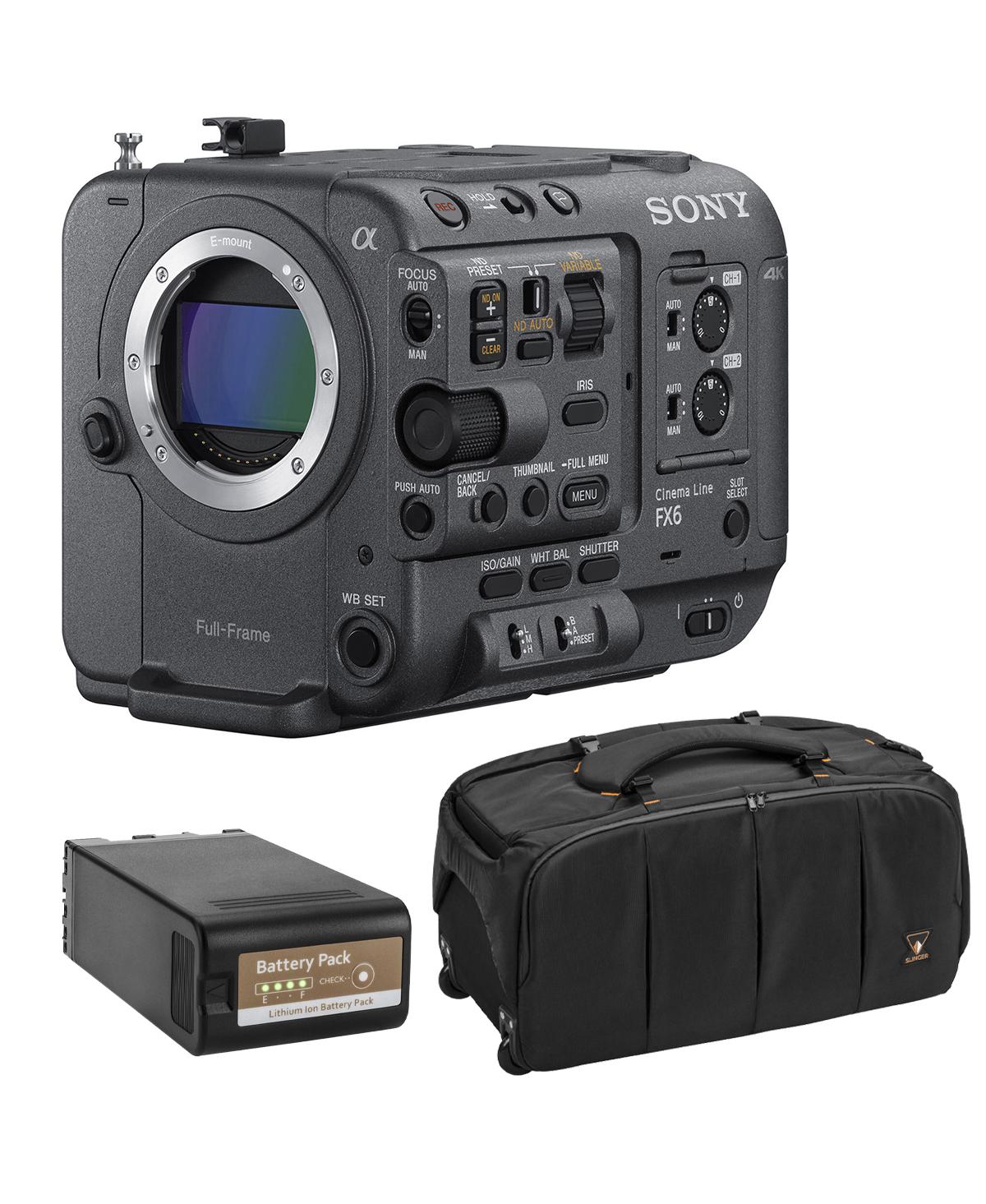 FX6 Cinema Camera, Bundle with Bp-U90 Battery and V2 BigBag Pro Video Handbag Xl