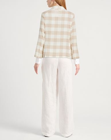 Woman Blazer Sand Size 4 Linen, Polyester, Cotton