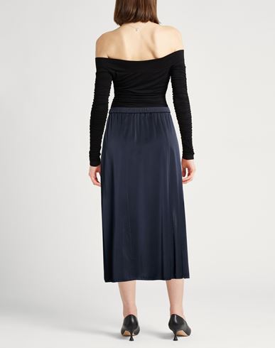 Forte_forte Woman Midi skirt Midnight blue Size 2 Silk, Elastane