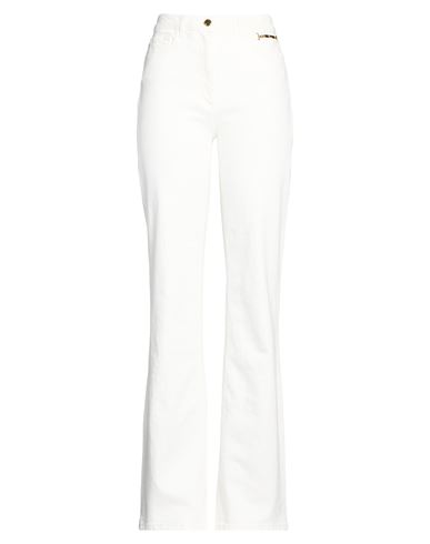 Woman Jeans Ivory Size 29 Cotton, Elastane