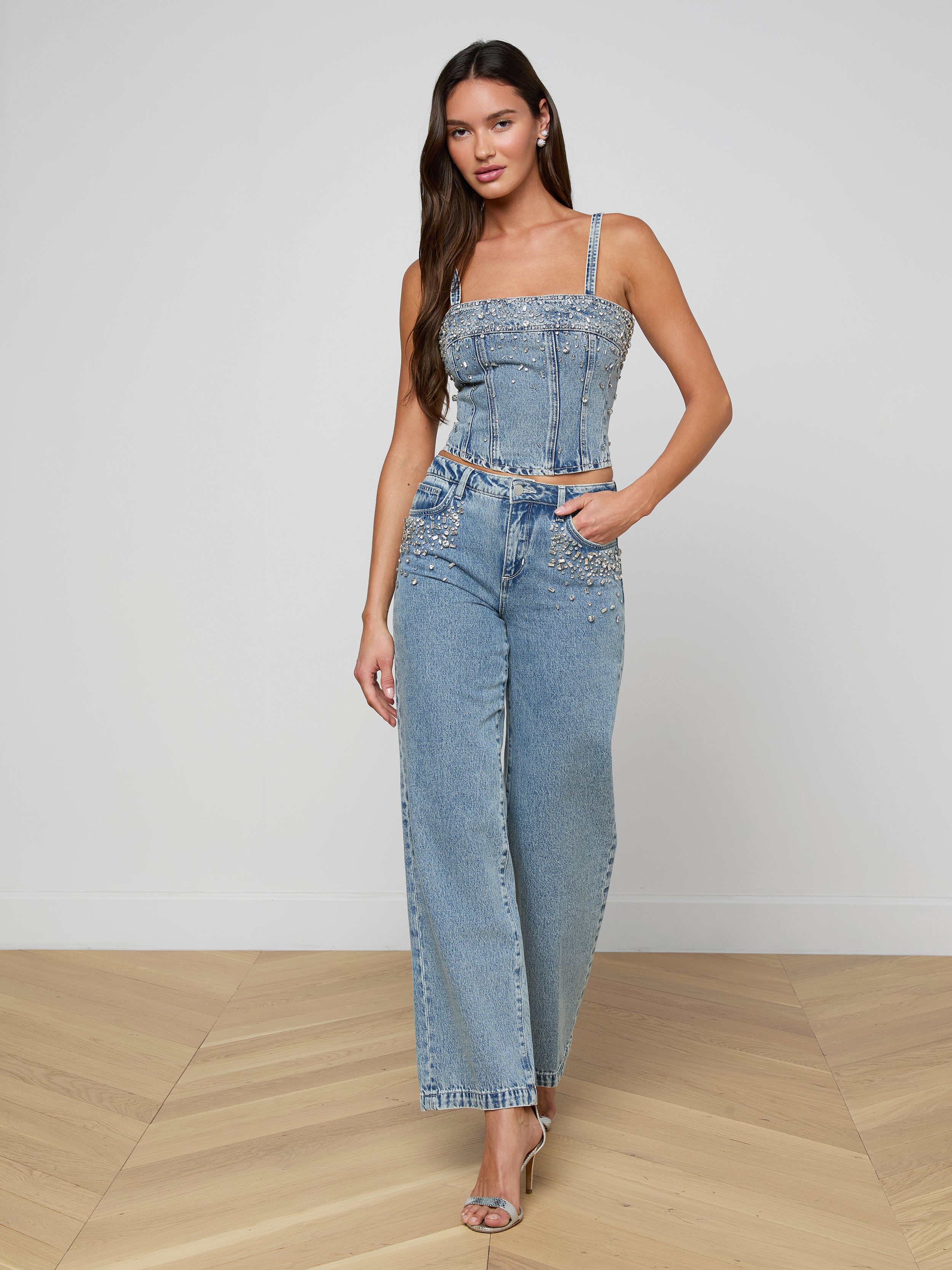 Arlin Embellished Tank Top In Malibu