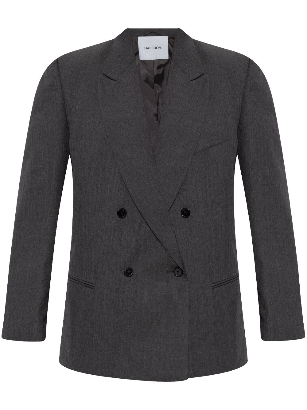 Virgin-wool double-breasted blazer - Grey
