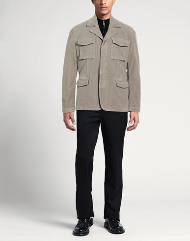 Man Jacket Grey Size L Cotton, Elastane