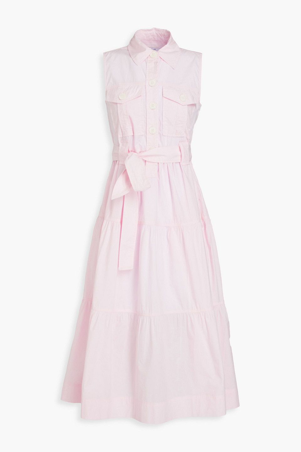 Florence tiered cotton-poplin midi dress
