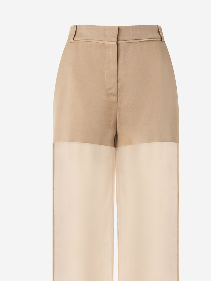 Transparency Pants In Linen And Organza