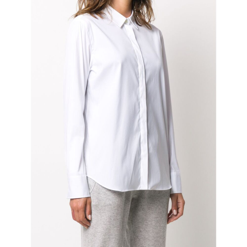 White Cotton Poplin Basic Shirt