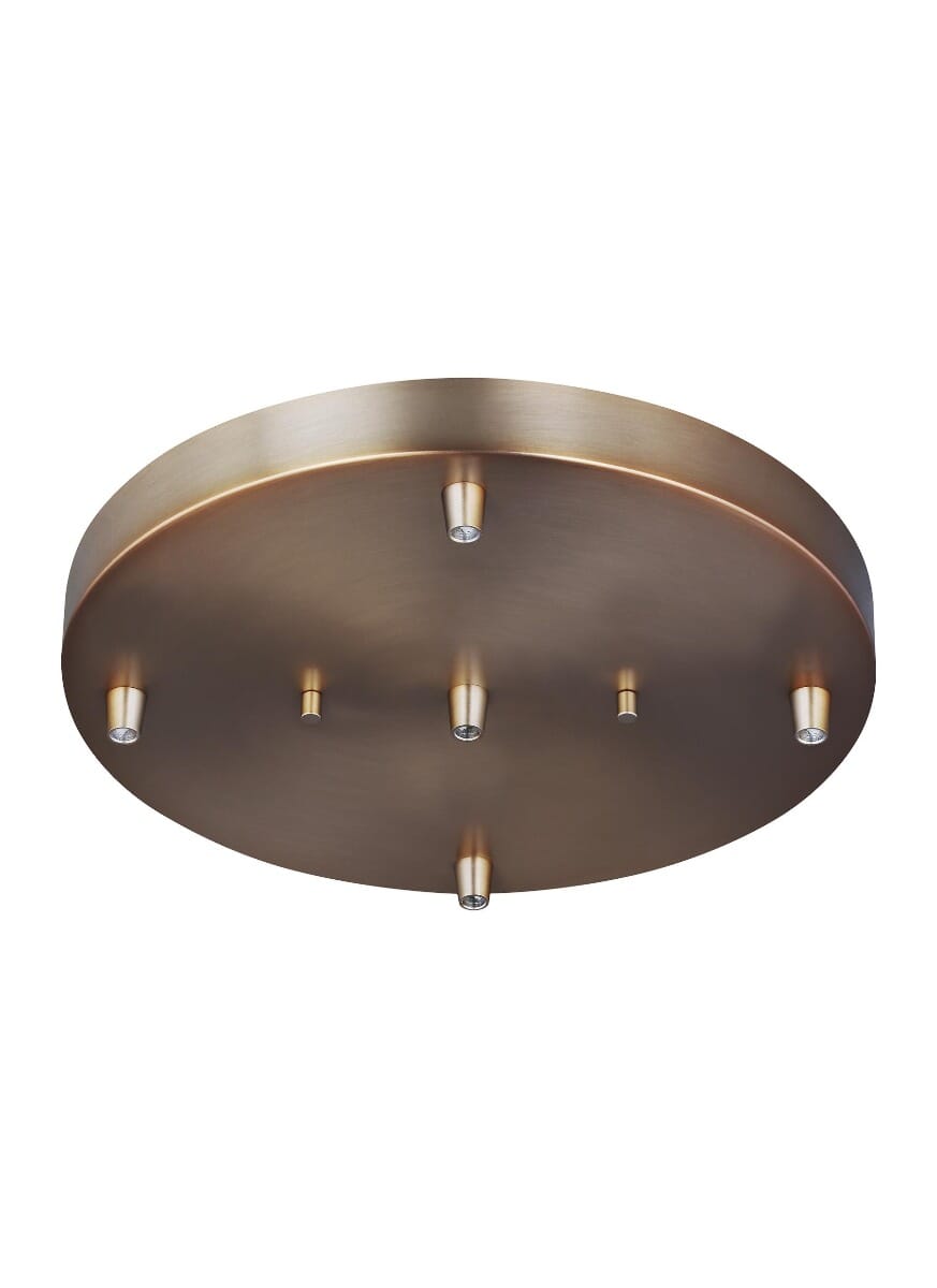 Towner Five Light Cluster Canopy in Satin Bra