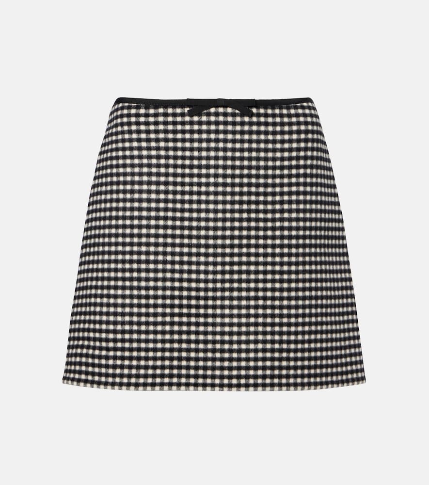 Checked wool and cashmere miniskirt