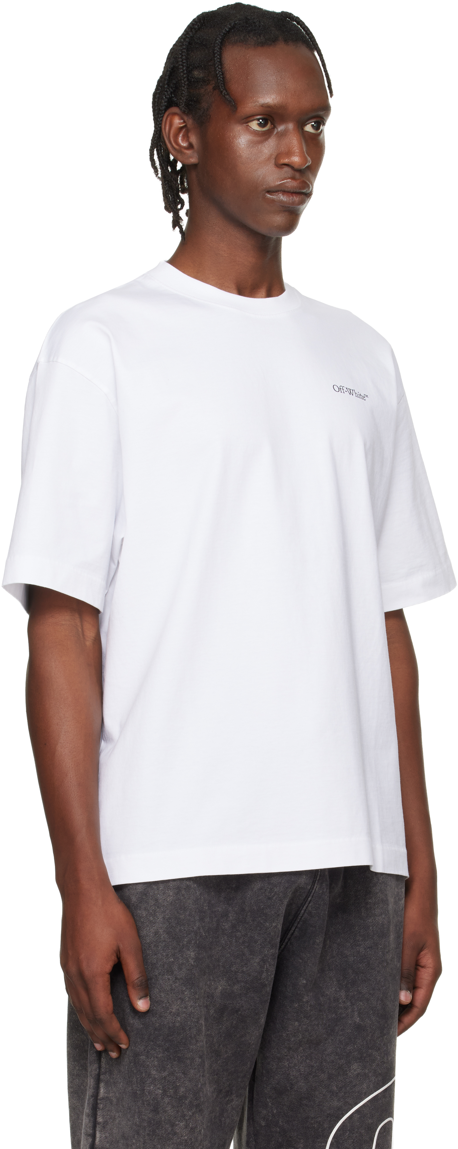 White Half Arrow Skate Logo T-shirt