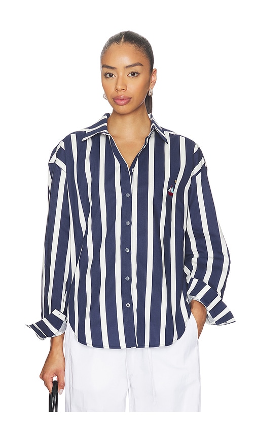 Nau Bikinis Striped Tunic in Navy,White. - M also in