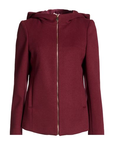Woman Coat Burgundy Size 12 Viscose, Polyester
