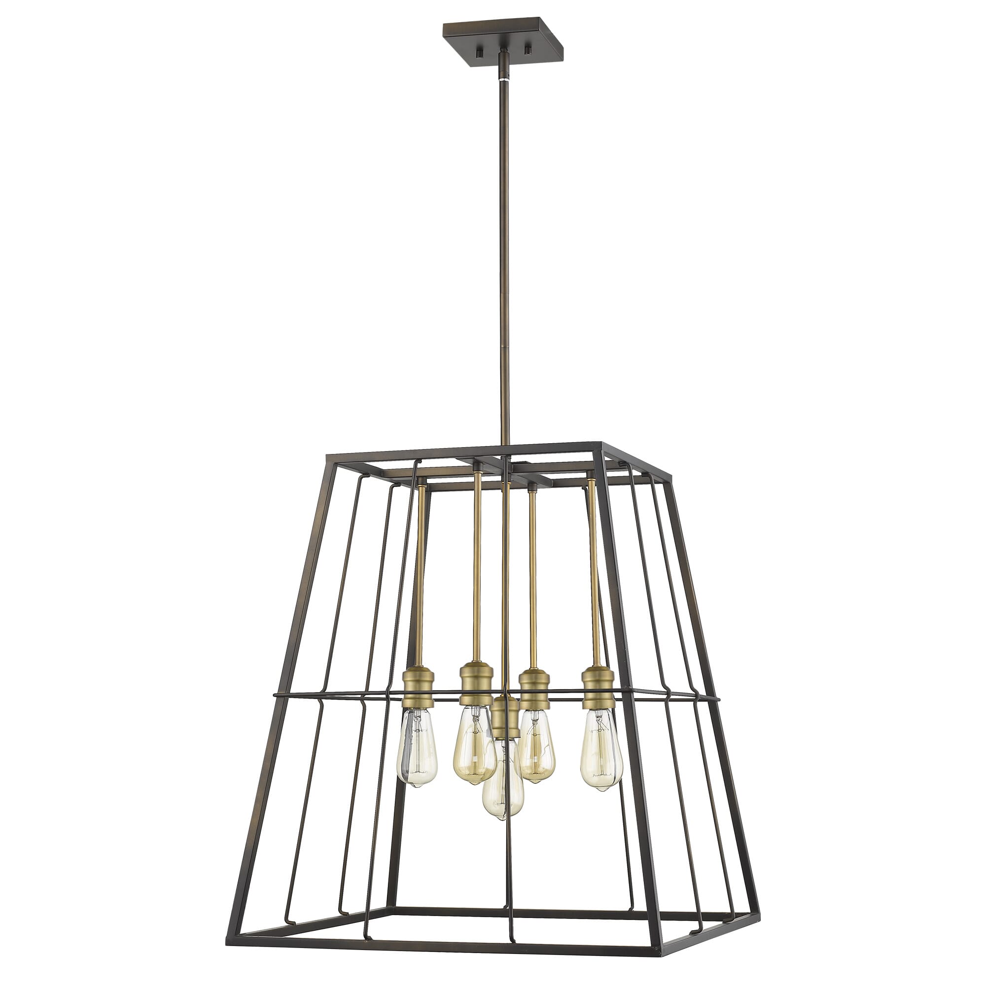 Oil-Rubbed Bronze Five Light Pendant from the Charley Collection