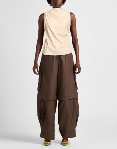 Woman Top Beige Size 10 Polyamide, Elastane