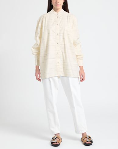 Woman Shirt Cream Size M Cotton, Polyester