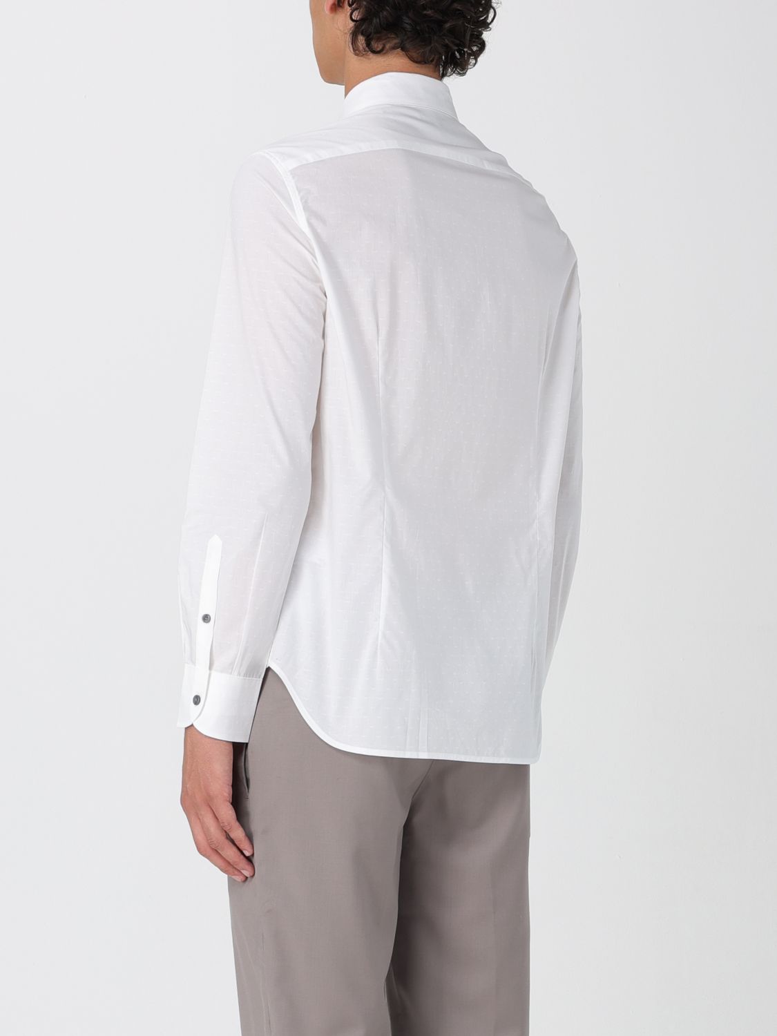 Emporio Armani jacquard-logo cotton shirt - Blue