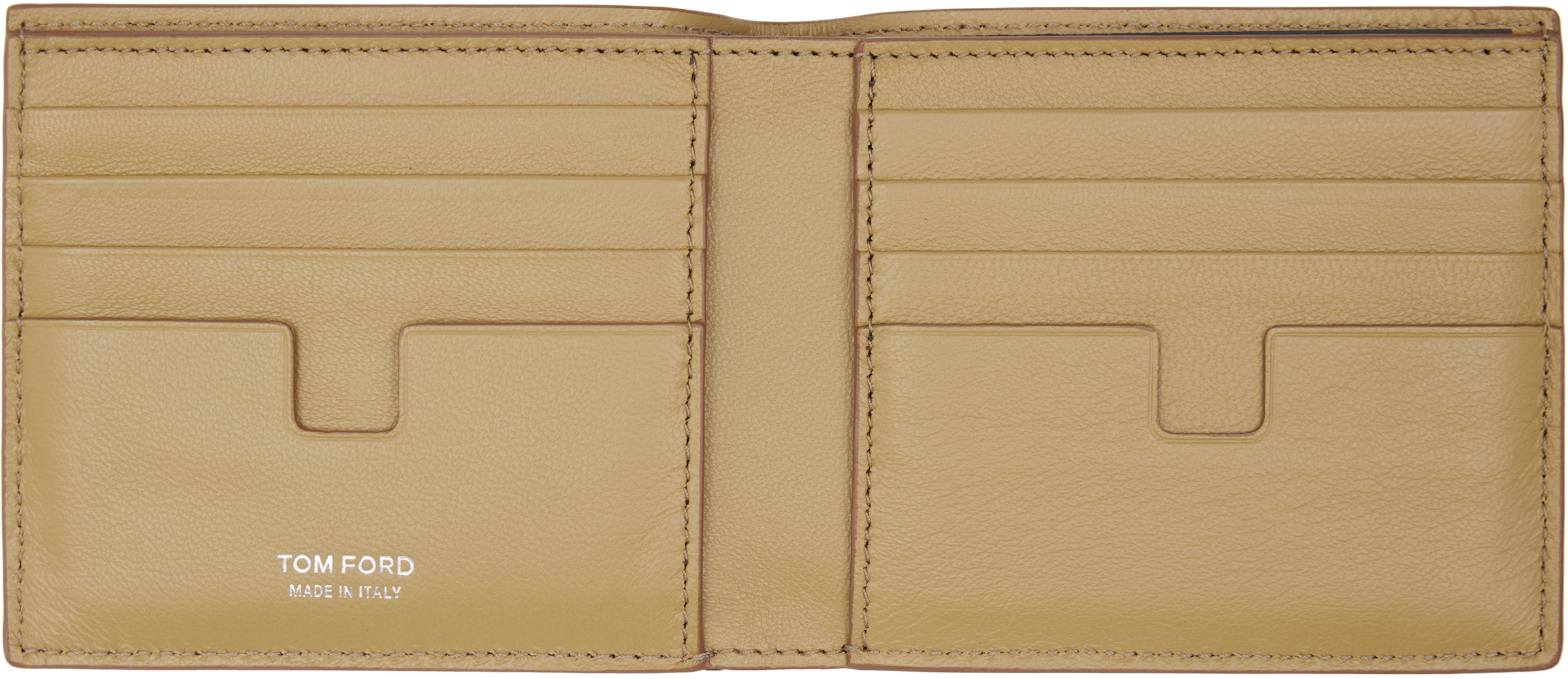 Tan Shiny Croc 'T Line' Classic Bifold Wallet