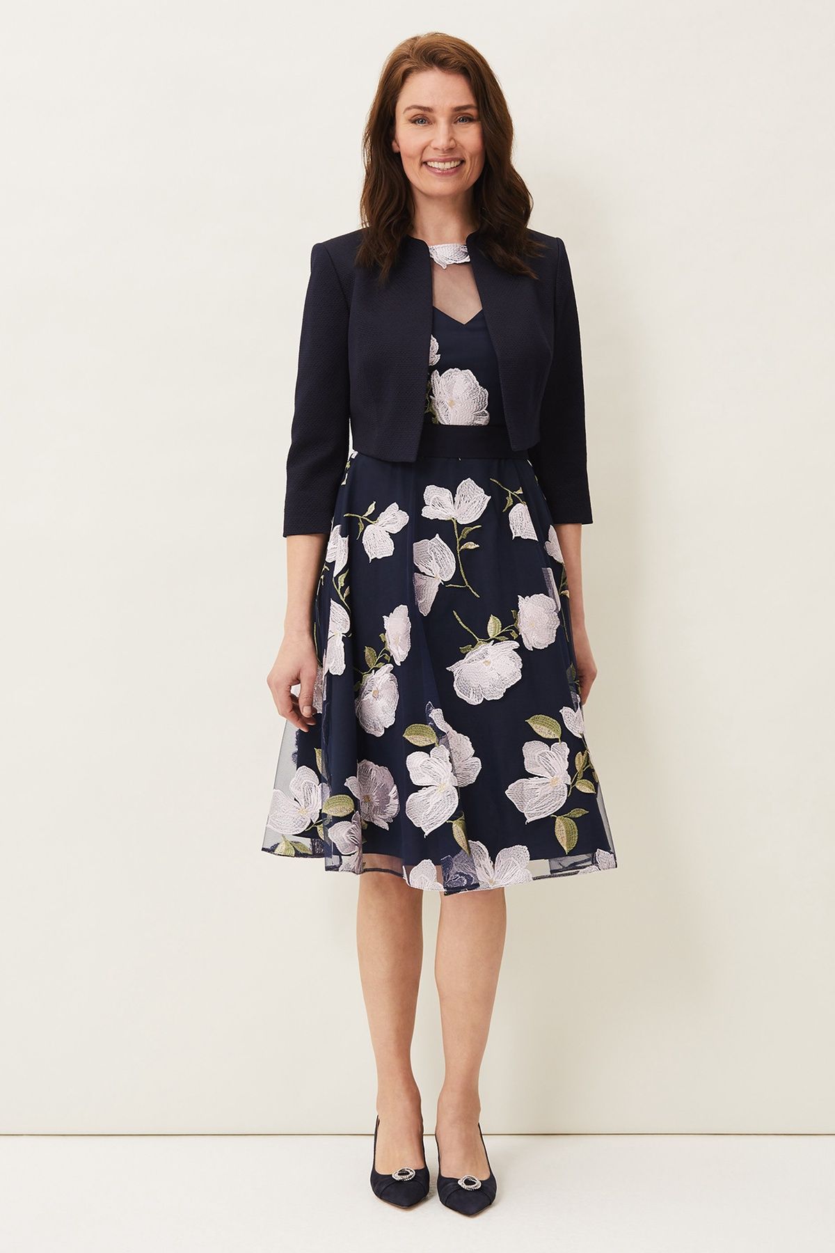 Phase Eight Karlee Cropped Occasion Jacket In Dark Navy