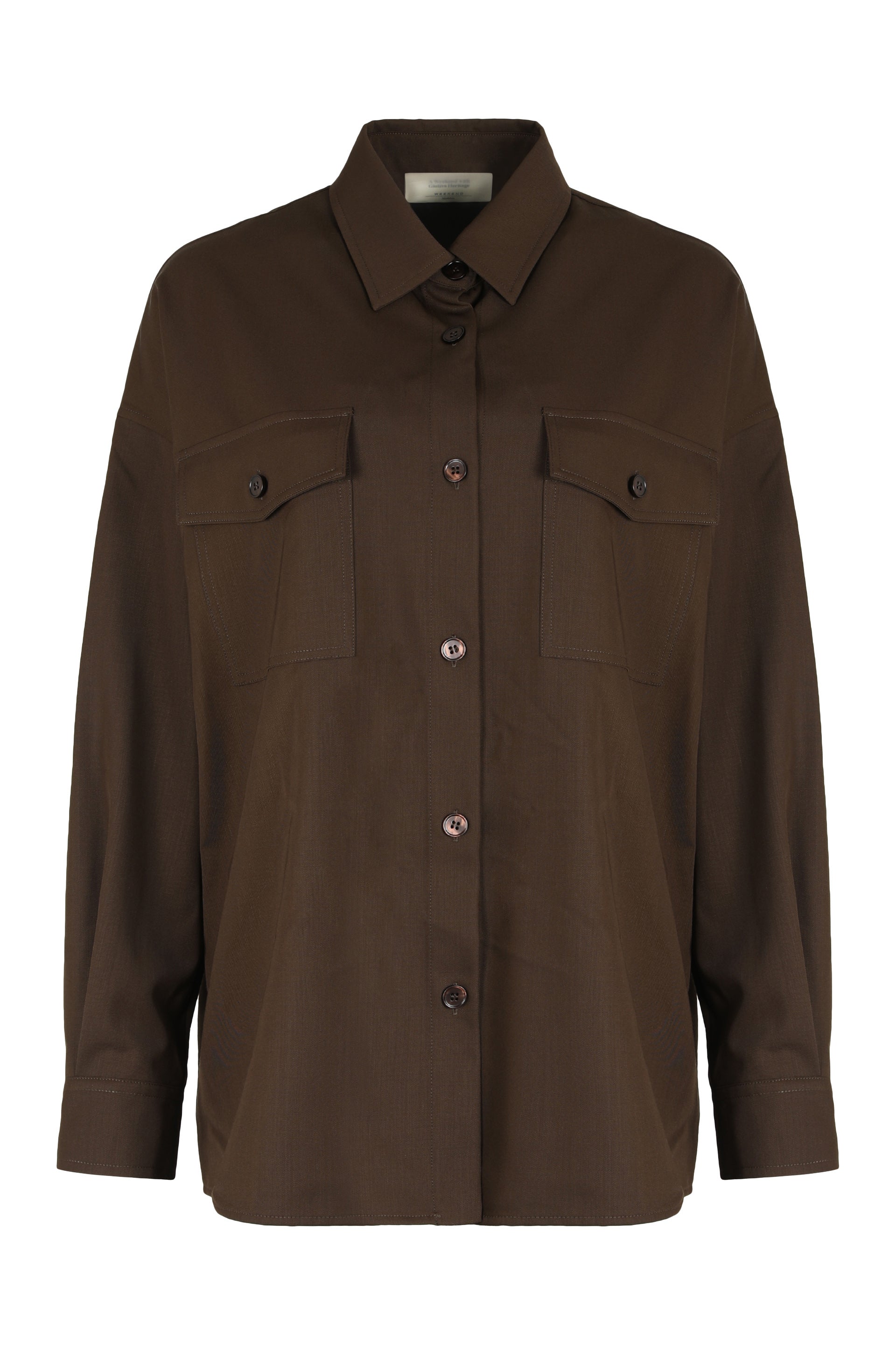 Weekend-Style Linen Shirt with Classic Collar and Button Front