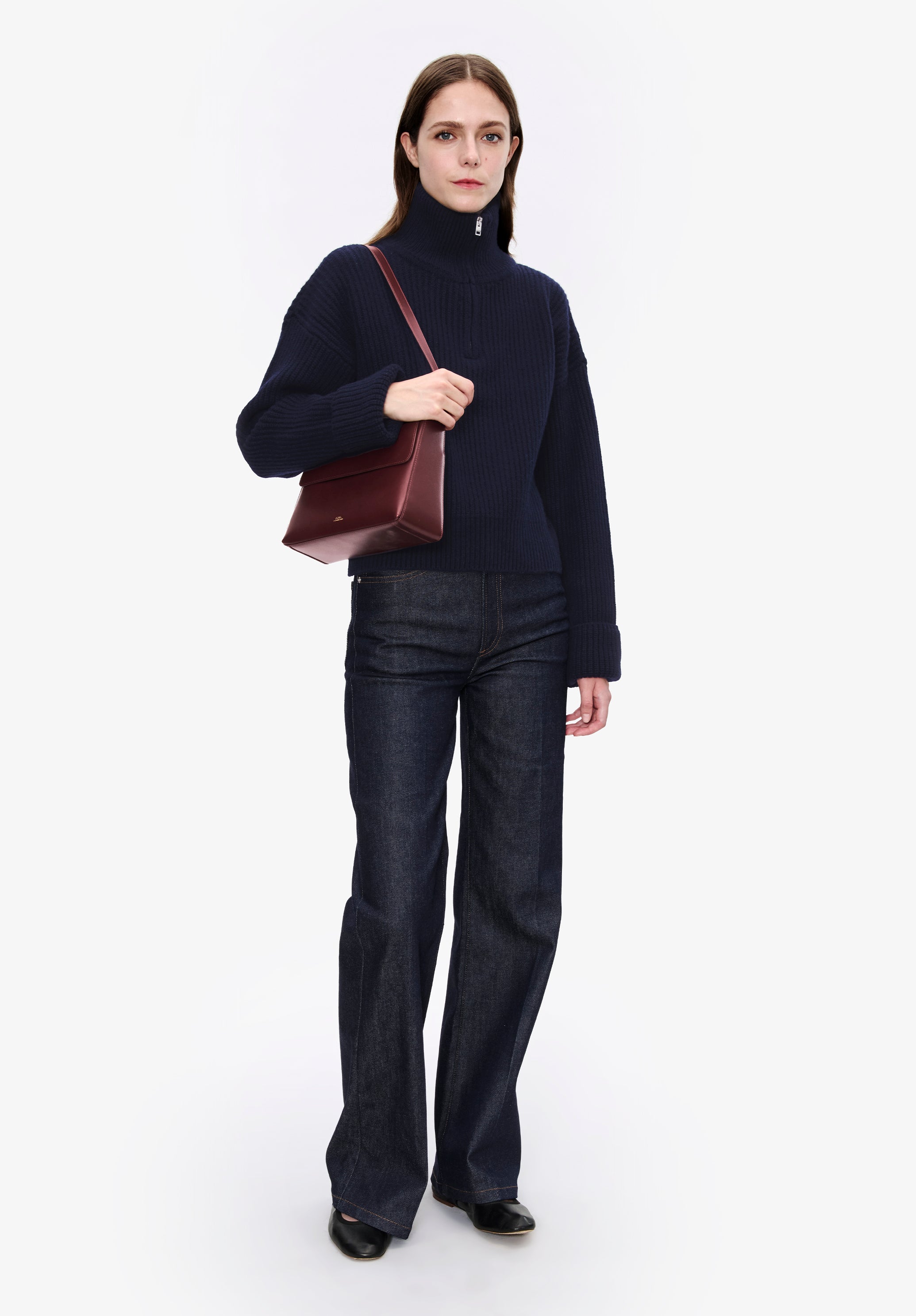 A. P.C. Women's Wide-rib sweater Size: Extra Small in Dark navy blue